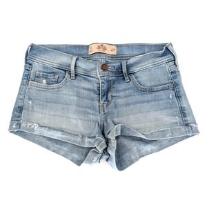 Hollister Short-Short Low Rise Light Denim Short Y2K 90s Grunge Boho Festival 27